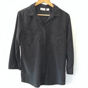 Liz Claiborne Button Down Polka Dot Blouse - NWOT